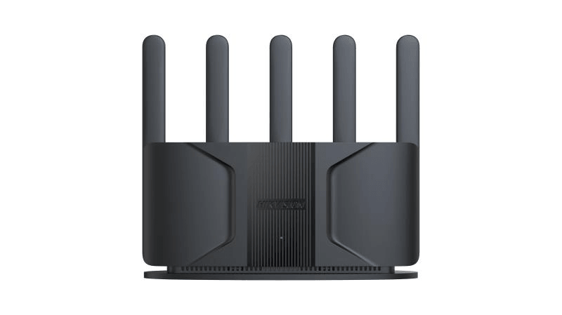 Router wireless Hikvision DS-3WR30X-V AX3000, 5 antene 2.4G: 4dBi; 5G: 5dBi, wireless standard: IEEE 802.11a/n/ac/ax @5GHz; IEEE 802.11b/g/n/ax @2.4GHz, interfata: 1 × 10/100/1000 Mbps Adaptive WAN Port 3 × 10/100/1000 Mbps Adaptive LAN Ports, dimensiuni: 245 mm x 214 mm x 50 mm, greutate: 0.400kg.