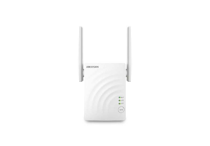 Wi-Fi Extender Hikvision DS-3WRE12C AC1200, 2 antene, dual- band, wireless standard: IEEE 802.11/a/n/ac wave 2 @5GHz, IEEE 802.11b/g/n @2.4GHz, interfata: 1*10/100Mbps RJ45, tensiune alimentare: 9VDC, 0.8A, dimensiuni: 80mm×58mm×48mm, greutate: 0.221kg.