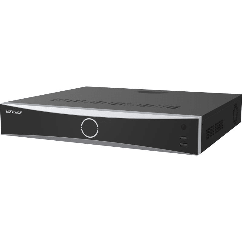 NVR Hikvision 16 canale AcuSeek DS-7716NXI-I4/VPRO; Up to 16-ch AcuSeek and AcuSearch function, Up to 8-ch facial recognition for face picture, Up to 16-ch IP camera inputs, Up to 32-ch 1080p decoding capability, H.265+/H.265/H.264+/H.264, iesiri: HDMI/VGA, 4x SATA max 20TB pe HDD, AI by NVR: Facial