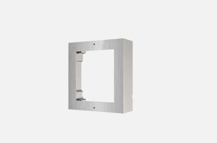 Panou frontal pentru un modul videointerfon modular Hikvision DS-KD- ACW1/S; montare aplicata; material otel inoxidabil; dimensiuni: 117mm x 1 07mm x4mm;