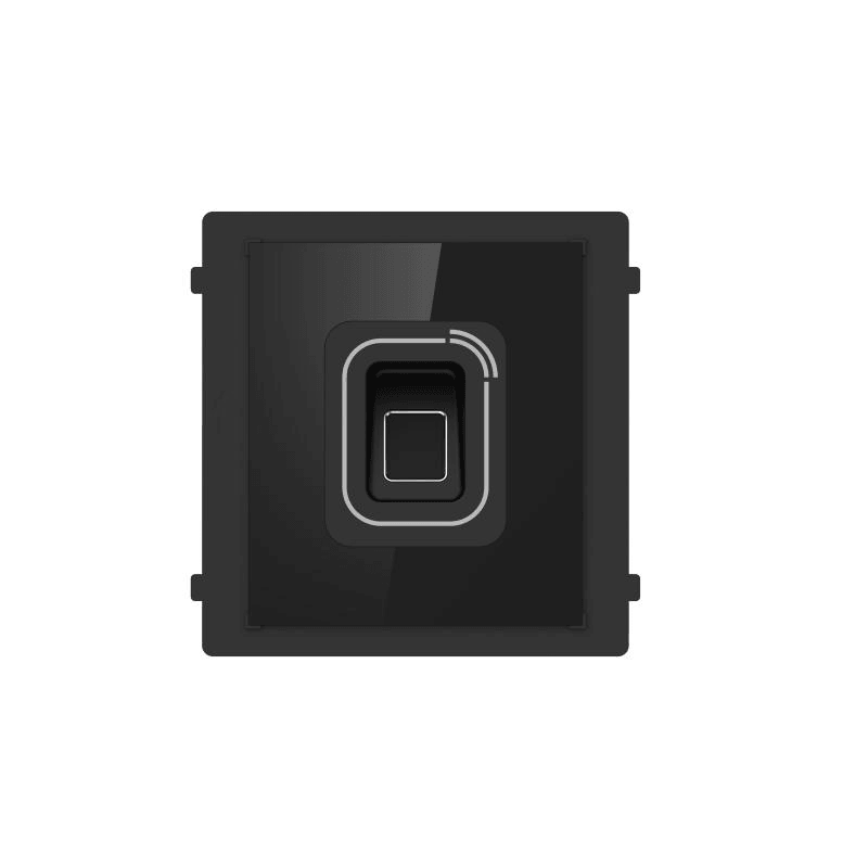 Modul cititor biometric si card Mifare pentru videointerfon modular Hikvision DS-KD-MFB; deschidere usi cu card acces Mifare 13.56 MHz (cardurile nu sunt incluse) si cu amprenta; protectie IP 65; Dimensiuni: 100 mm × 100 mm × 35 mm; Temperatura de functionare: -30°C to +60°C;