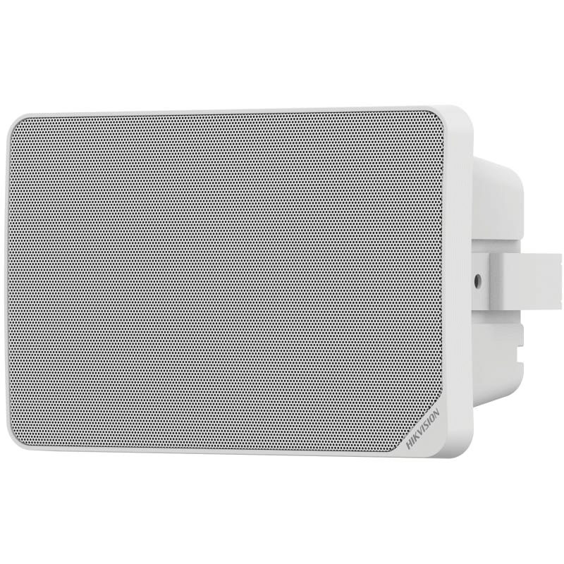 Difuzor public Hikvision DS-QAZ1120G1R-B, 2 microfoane, 100 Hz to 18 kHz, putere difuzor: 20 W, Network Protocol: IPv4, HTTP, HTTPS , SIP, SSL/TLS , DNS, NTP, TCP, UDP, IGMP, ICMP, DHCP, ARP, interfata: RJ45 10 M/100 M Adaptive Ethernet port × 1, stocare: Built-in 64 GB EMMC (Audio file storage is