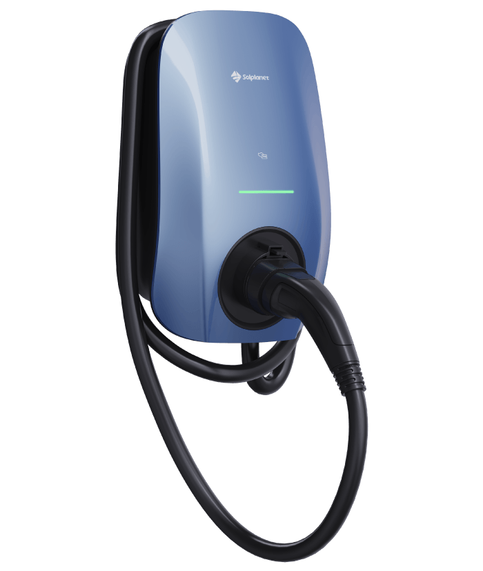 Solplanet EV Charger 22kW, RFID/NFC, WIFI+Bluethooth+RS485, Morandi Blue, 5M Cable+ETH