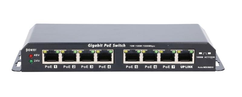 Extralink KRATOS  PoE Switch  7x Gigabit PoE 1x Uplink RJ45 Power Supply 24V 2.5A 60W