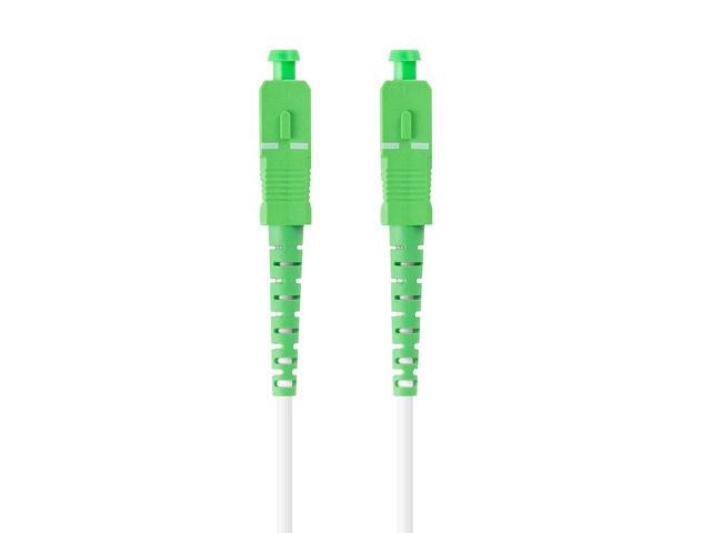 Patch cord fibră SM SC/APC-SC/APC simplex 5 m LSZH G657A2 3,0 mm alb