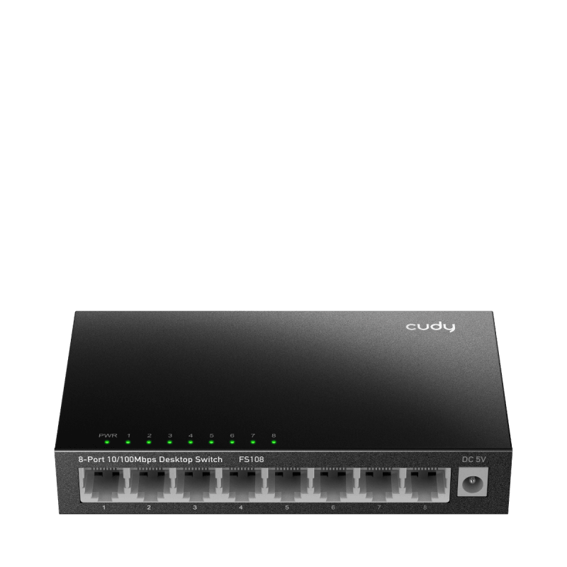 CUDY 8-Port 10/100 Mbps Desktop Switch, 8 10/100M RJ45 Ports, Loop Detection, Metal Case, Power Saving, Plug & Play, Wall-Mount