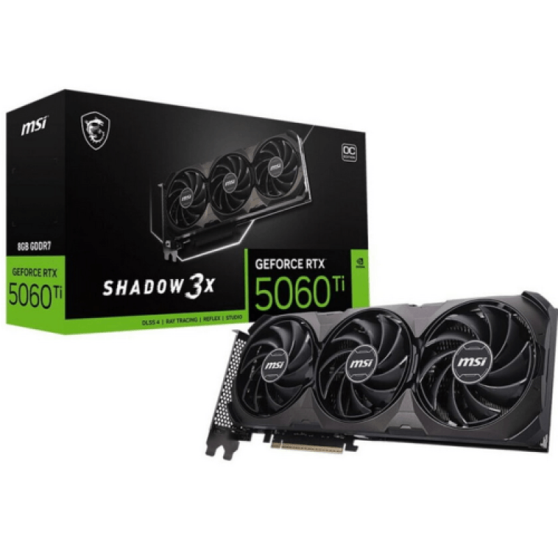 Placa video MSI GEFORCE RTX 5060TI 8G SHADOW 3X OC CLASSIC