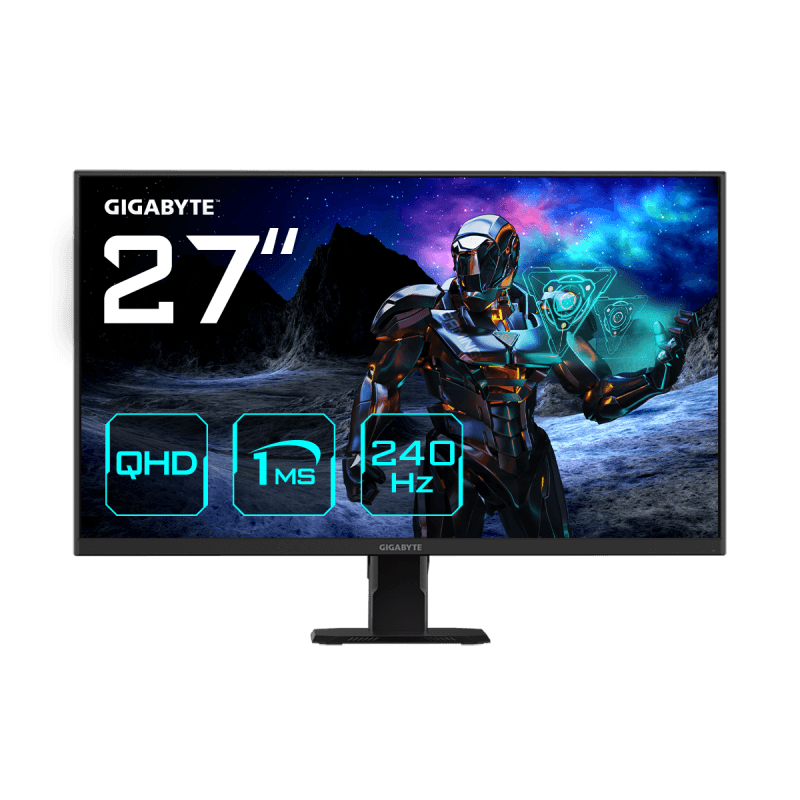 Gigabyte Monitor Gaming 27" SS IPS GS27Q X, Non-glare, Rezolutie: 2560 x 1440 (QHD), 300 cd/m2 (TYP), Contrast: 1000:1, Unghi vizualizare: 178°(H)/178°(V), Culori: 1.07B, Timp raspuns: 1ms (MPRT), Refresh rate: 240Hz/OC 250Hz, HDR Ready, Flicker-free, Interfata: 2 x HDMI 2.0, 1 x Displayport 1.4, 1