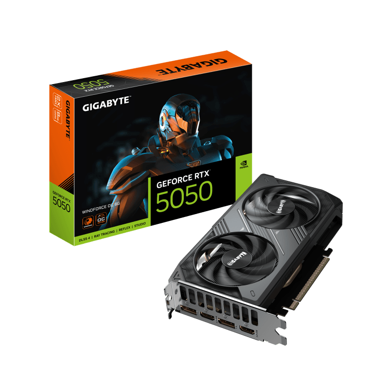 Placa Video GIGABYTE GEFORCE RTX 5050 WINDFORCE OC 8GB GDDR6 128 bit, PCIE 5.0, 2x DP 2x HDMI
