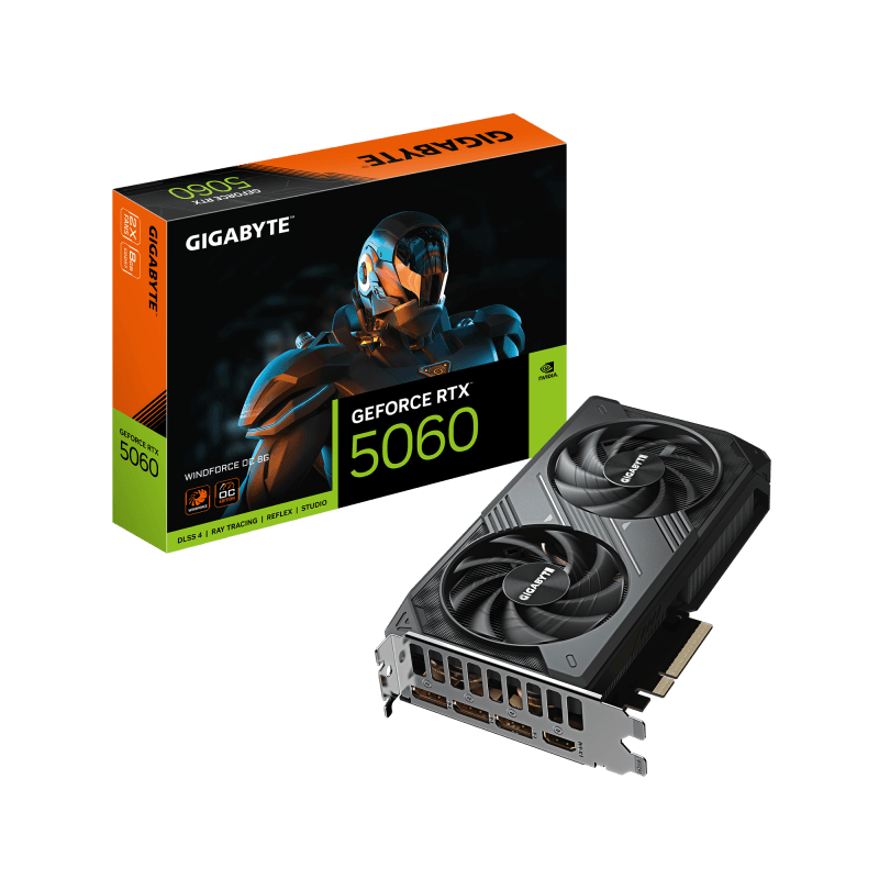 Placa Video GIGABYTE GEFORCE RTX 5060 WINDFORCE OC 8GB GDDR7 128 bit, PCIE 5.0, 3x DP 1x HDMI