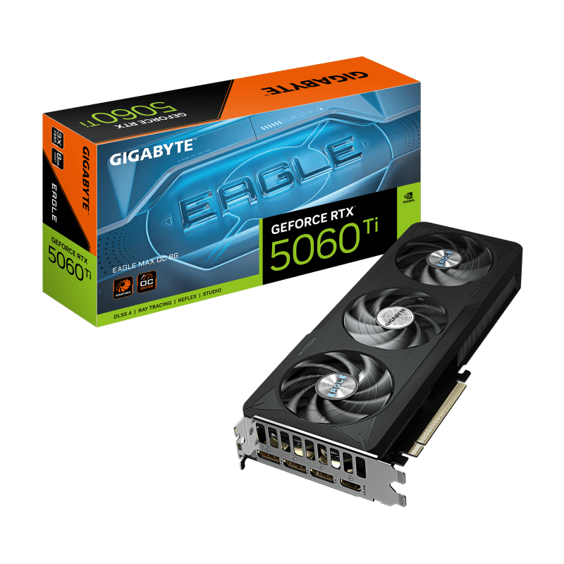 Placa Video GIGABYTE GEFORCE RTX 5060 TI EAGLE MAX OC 8GB GDDR7 128 bit, PCIE 5.0, 3x DP 1x HDMI