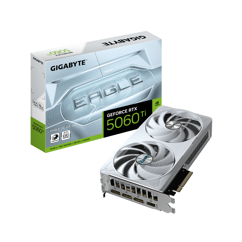 Placa Video GIGABYTE GEFORCE RTX 5060 TI EAGLE OC ICE 8GB GDDR7 128 bit, PCIE 5.0, 1x HDMI 3x DP
