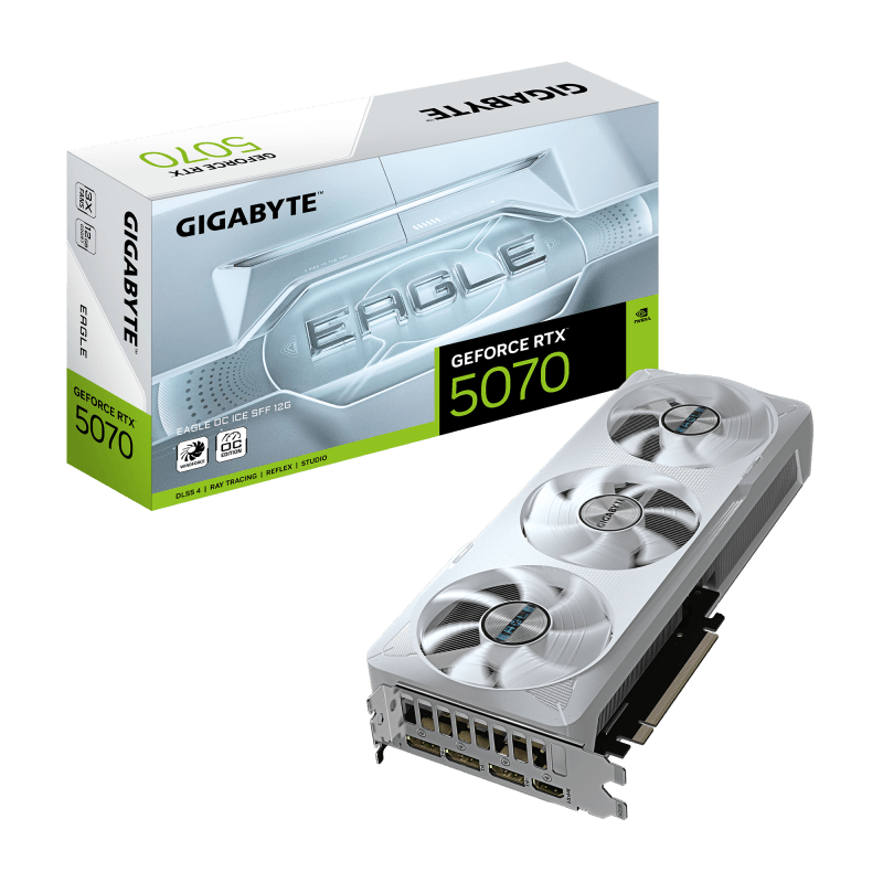 Placa Video GIGABYTE GEFORCE RTX 5070 EAGLE OC ICE SFF 12GB 192 bit, PCIE 5.0, 3x DP 1x HDMI