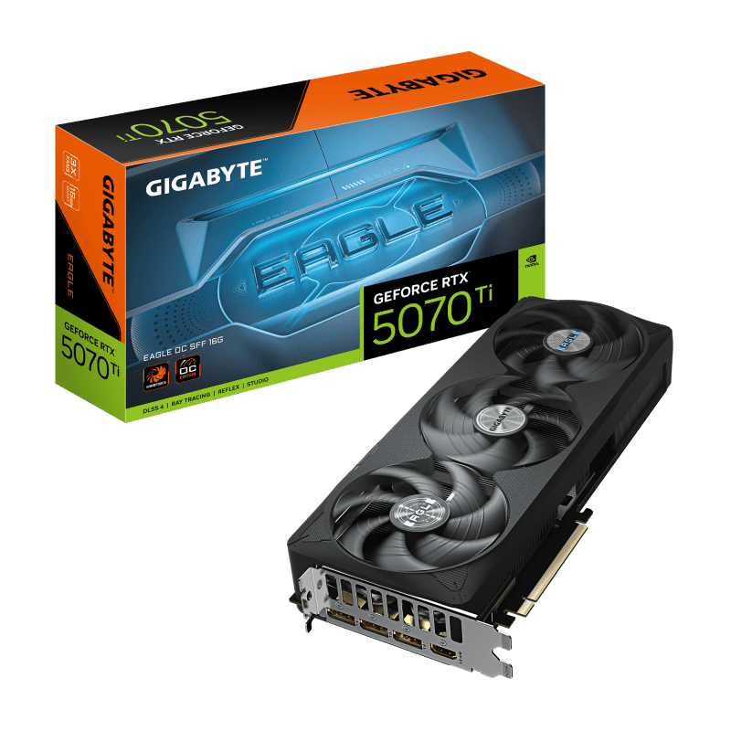 Placa Video GIGABYTE GEFORCE RTX 5070 TI EAGLE OC SFF 16GB GDDR 7 256 bit, PCIE 5.0, 3x DP 1x HDMI