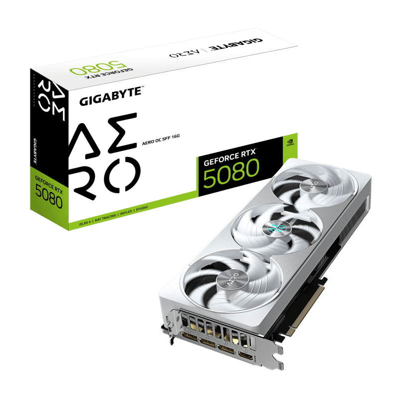 Placa Video GIGABYTE GEFORCE RTX 5080 AERO OC SFF 16GB GDDR7 256 bit, 3x DP 1x HDMI
