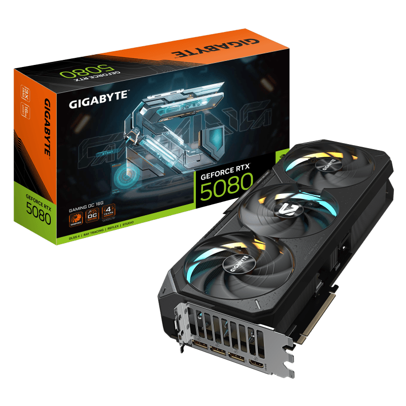 Placa Video GIGABYTE GEFORCE RTX 5080 GAMING OC 16GB GDDR7 256 bit, 3x DP 1x HDMI