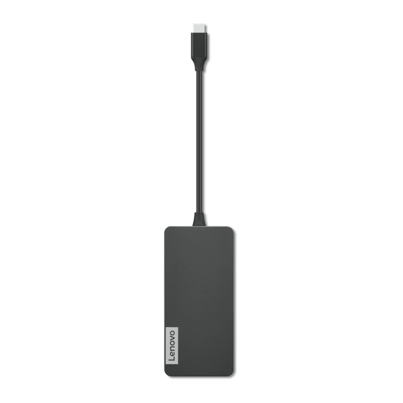 Hub Lenovo USB-C 7 în 1; conectivitate: Port USB-C; Porturi de extindere: 2 x USB 3.0; 1 x USB 2.0; 1 x HDMI 1.4; 1 x Cititor de car duri TF; 1 x Cititor de carduri SD; 1 x Port de incarcare USB-C, by pass pentru încarcarea notebook-ului; dimensiune: 20.1x9x2.5cm; OS: Windows 10; greutate: 92g