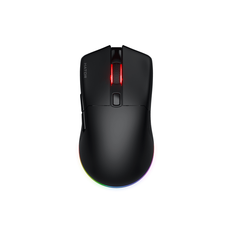 Mouse gaming wireless Hator Pulsar 3, polling rate pana la 1000Hz, senzor Optical PixArt PMW 3311, rezolutie maxima 12000 DPI, switch HATOR® Optical 100M, iluminare RGB 16.8M culori, side switch Kailh 3M, durata de viata baterie in wireless mode pana la 100 de ore, negru