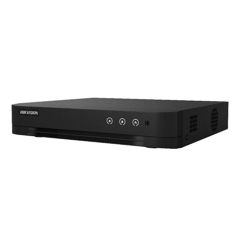 DVR Hikvision 8 canale IDS-7208HUHI-M1/E(E), TURBO HD, H.265 Pro+/H.265 Pro/H.265/H.264+/H.264 video compression, BNC interface (1.0 Vp-p, 75 Ω), supporting coaxitron connection, pana la 16-ch IP camera inputs, pana la 8 MP@8 fps and 5 MP@12 fps encoding capability, HDTVI/AHD/CVI/CVBS/IP, 1SATA