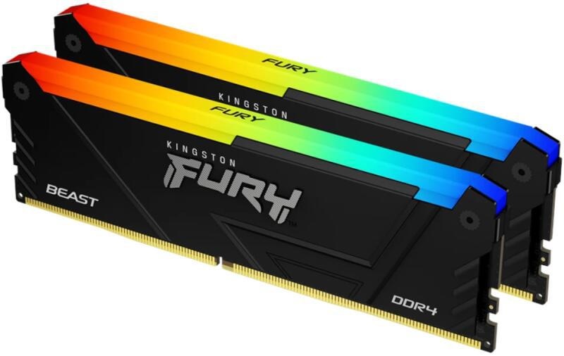 Memorie RAM Kingston DDR4 32GB 3600MHz CL18 1.35V Dual Channel Kit Fury Beast RGB Black XMP