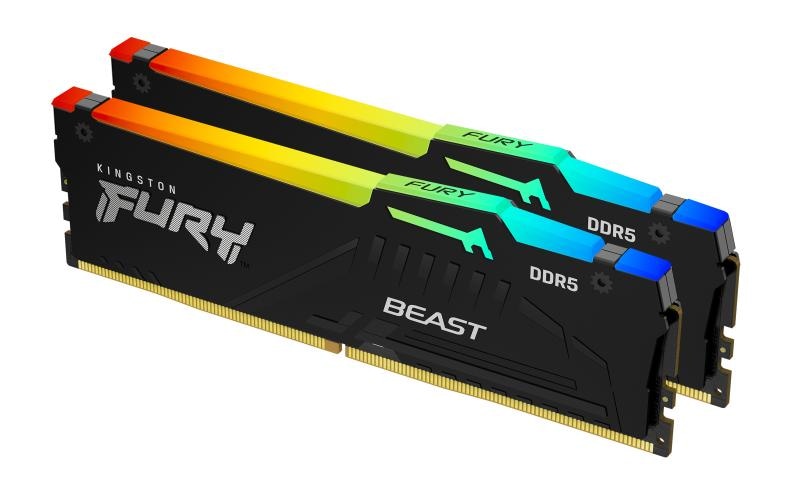 Memorie RAM Kingston DDR5 32GB 6000Mhz CL36 1.35V Dual Channel Kit Fury Beast Black RGB EXPO