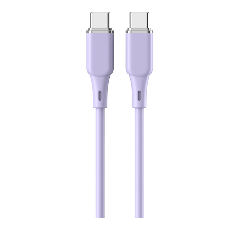 Cablu Lemontti Liquid Silicon Type-C la Type-C, Fast Charge, PD 60W, lungime 1.2m, Mov