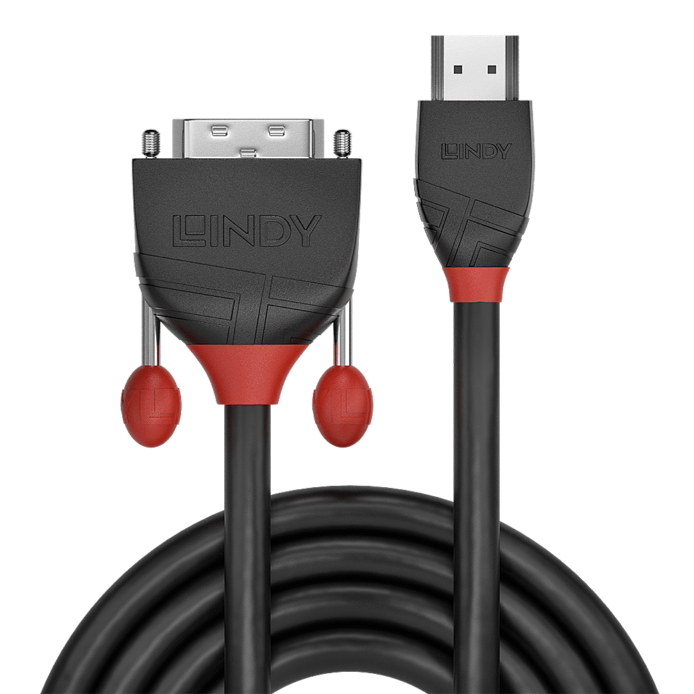 Cablu Lindy HDMI to DVI-D Cable, lungime 5m, rezolutie maxima 1920x1200@ 60Hz, latime de banda suportata 4.95 Gbps, negru
