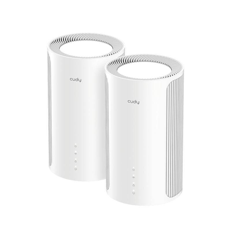Router Mesh Cudy M11000, Wi-Fi 7,  Tri-band (2,4 GHz / 5 GHz / 6 GHz), alb, 116x116x202mm, set 2 buc.