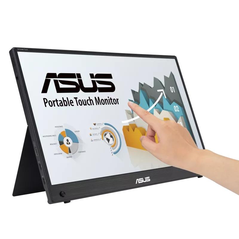 Monitor Asus 15.6" MB16AHT, Touch: P-Cap, Diagonal (inch): 15.6, Diagonal (cm): 39.6, Aspect ratio: 16:9, Panel: IPS, Resolution: 19 20x1080, Refresh Rate: 60Hz, Response time GtG: 5ms, Brightness (max): 250 cd/㎡, Contrast (static) : 700:1, Viewing angle: 170º(R/L), 170º(U/D), Speakers: 2Wx2, Tilt