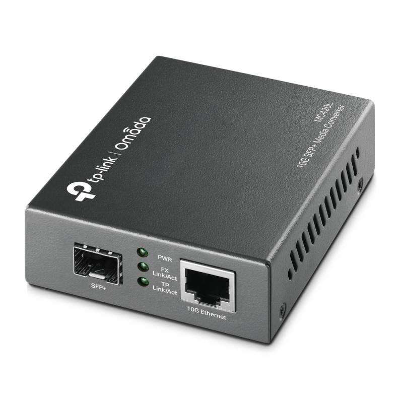 Omada 10G Multi-Gigabit RJ45 to 10G SFP+ Slot Supporting MiniGBIC Modules PORT: 1× 10G SFP+ Slot, 1× 10G Multi-Gigabit RJ45 Port (Auto MDI/MDIX) SPEC: Chassis MC1400 Rack-mountable
