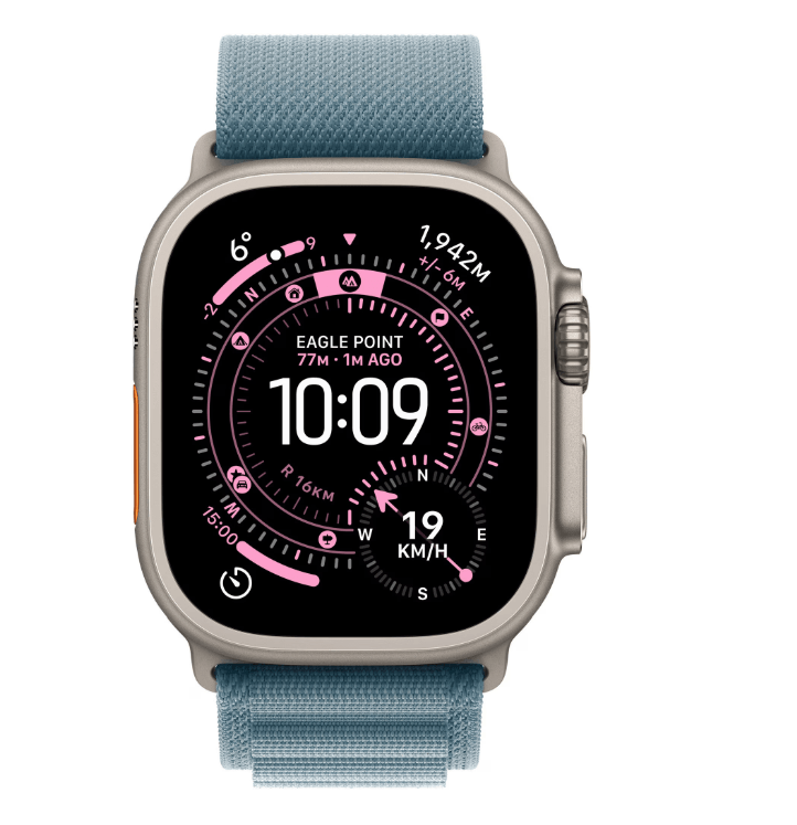 Apple Watch Ultra 3 GPS + Cellular 49mm Natural Titanium Case with Light Blue Alpine Loop - Large