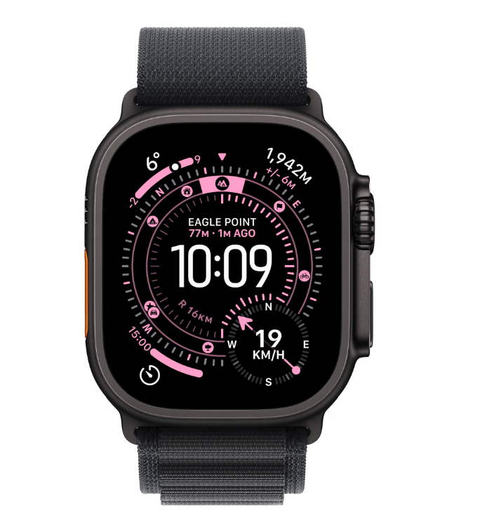 Apple Watch Ultra 3 GPS + Cellular 49mm Black Titanium Case with Black Alpine Loop - Medium