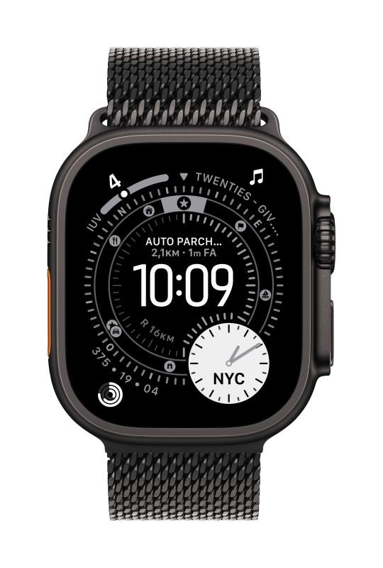 Apple Watch 49mm Black Titanium Milanese Loop - Medium