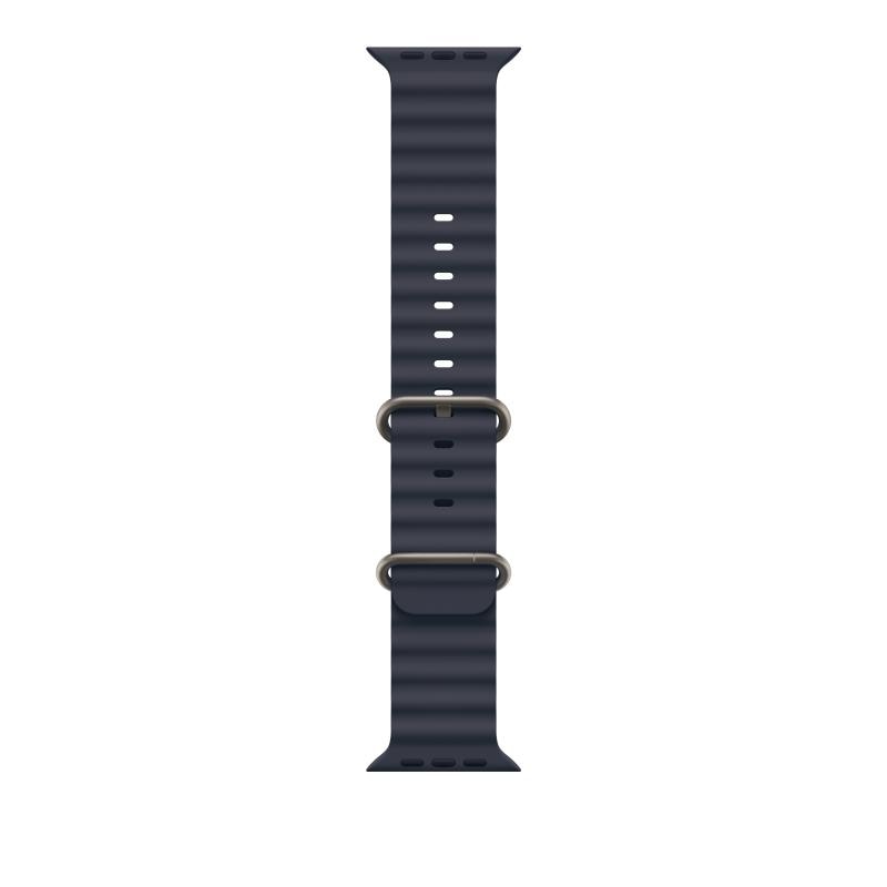 Apple Watch 49mm Navy Ocean Band - Natural Titanium Finish