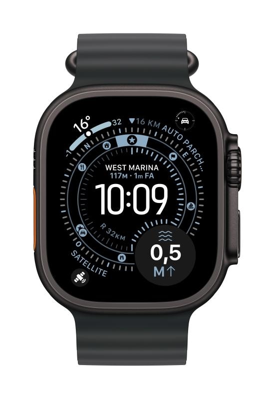 Apple Watch 49mm Navy Ocean Band - Black Titanium Finish