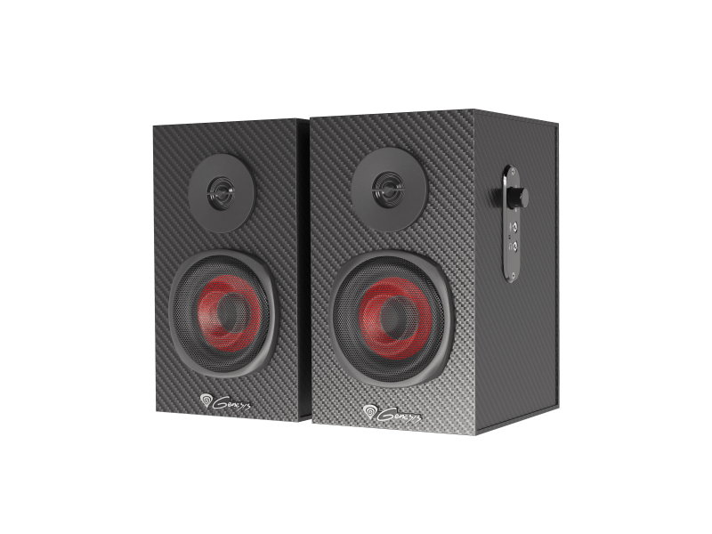 Sistem audio Genesis HELIUM 200 2.0, interfata mini jack 3.5 mm, putere maxima RMS 20 W, diametru difuzoare 76,2 mm, negru