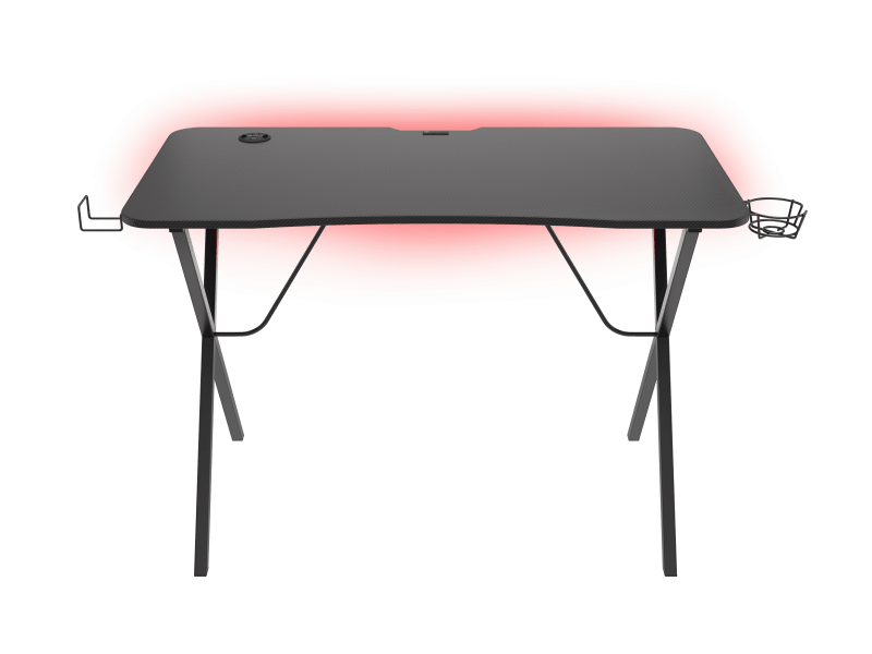 Birou gaming Genesis Holm 200, material MDF, greutate maxima suportata 55kg, 3 x porturi USB 3.0, iluminare RGB, management cabluri, ,negru