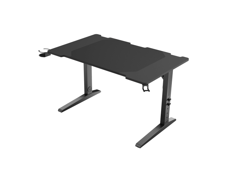 Birou gaming Genesis Holm Modular 120, material metal MDF, reglabil pe inaltime 70 - 90 cm, iluminare RGB, management cabluri, negru