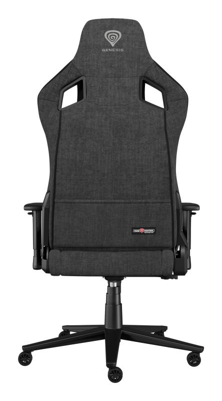 Scaun gaming Genesis Nitro 660, material textil, reglabil pe inaltime, greutate maxima suportata 150 kg, inaltime scaun reglabil 45 - 52 cm, spatar ajustabil 135°, dimensiuni roti 60mm,  echipat cu piston cu gaz clasa 4, manere 2D, negru/gri