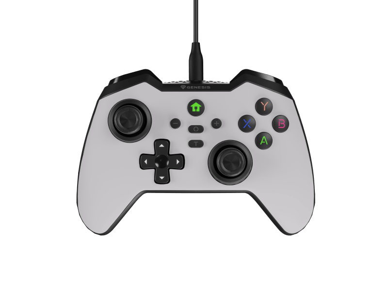 Controller cu fir Genesis Mangan 300, tip Analog/Digital, interfata USB, numar butoane 19, lungime cablu 200 cm, compatibilitate PC, ROG Ally, Nintendo Switch, Steam Deck, alb