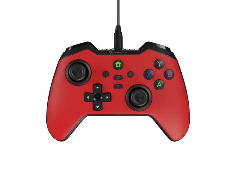 Controller cu fir Genesis Mangan 300, tip Analog/Digital, interfata USB, numar butoane 19, lungime cablu 200 cm, compatibilitate PC, ROG Ally, Nintendo Switch, Steam Deck, rosu