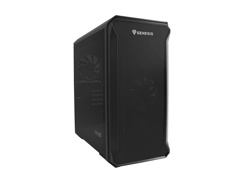 Carcasa GENESIS IRID 503 V2 Mini Tower NEGRU, Tempered Glass, Sloturi Expansiune 4, Drive Bays: 2x3.5" 3x2.5", Ventilatoare Suportate: 6 (spate: 1x120mm, fata: 3x120mm sau 2x140mm, sus: 2x120mm sau 2x140mm), Ventilatoare Incluse: 2 (2x120mm), Format Placa De Baza Suportat: Mini- ITX, Micro-ATX
