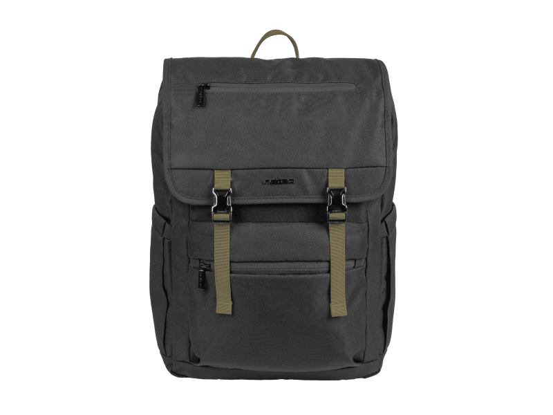 Rucsac laptop Natec Niala Hunter, compatibilitate dimensiune laptop 15.6", 4 compartimente, capacitate 18L, material 100% recycled p olyester, negru/verde
