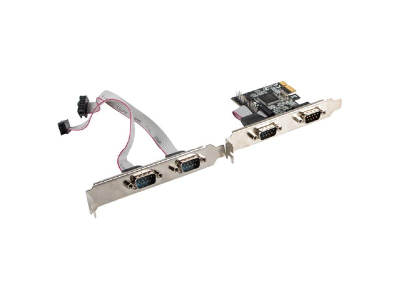 Placă PCI Express x1  4x DB-9 (COM) low-profile