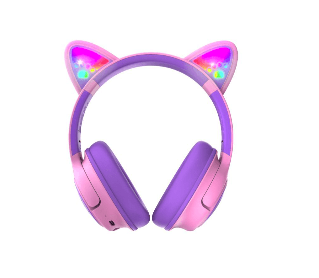 PowerLocus Casti pentru copii, Wireless, Bobo Cat Ears, Purple/Pink