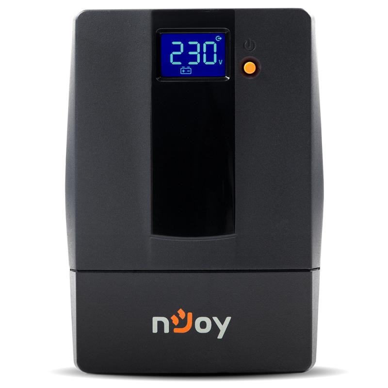 UPS nJoy Horus Plus 600, 600VA/360W, Afisaj LCD cu ecran tactil, 2 Prize Schuko cu Protectie, Repornire Automata, RJ11 protectie pentru linia de telefon/modem, Posibilitatea de monitorizare si control prin USB, LAN si internet, port de comunicare USB, rata de eficienta pana la 90%