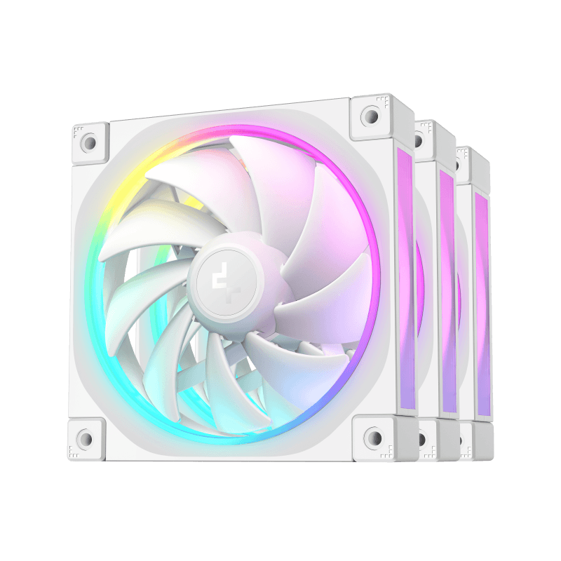 Ventilatoare DEEPCOOL FL12-3in1 120mm ALB, CFM 55, presiune 2.82 mmAq, viteza de rotatie 500-2150 RPM +/- 10%