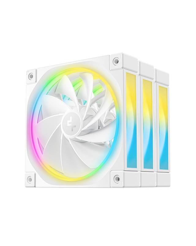 Ventilatoare DEEPCOOL FL12R-3in1 120mm, CFM 55, presiune 2.59 mmAq, viteza de rotatie 500-2100 RPM +/- 10%, alb