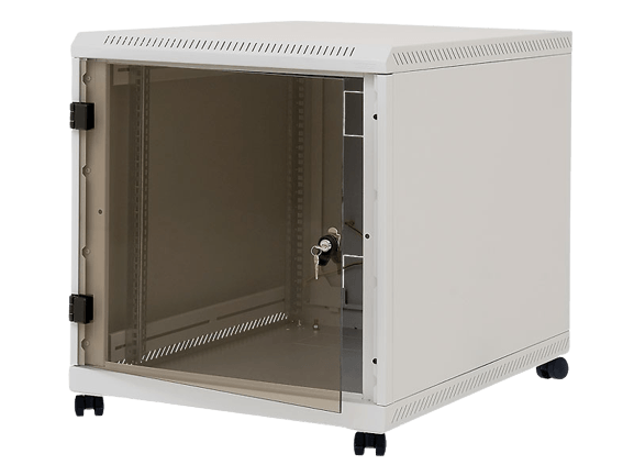 Rack de podea 19" Triton 12U 600x1000mm usa fata sticla panouri laterale/spate detasabile sectiuni pentru ventilatie activa, sectiuni acces cabluri sus/jos/spate IP30 gri