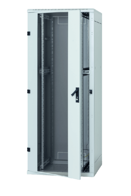 Rack de podea 19 Triton 27U 800x1000mm usa fata sticla panouri laterale/spate detasabile sectiuni pentru ventilatie activa, sectiuniacces cabluri sus/jos/spate IP20 gri